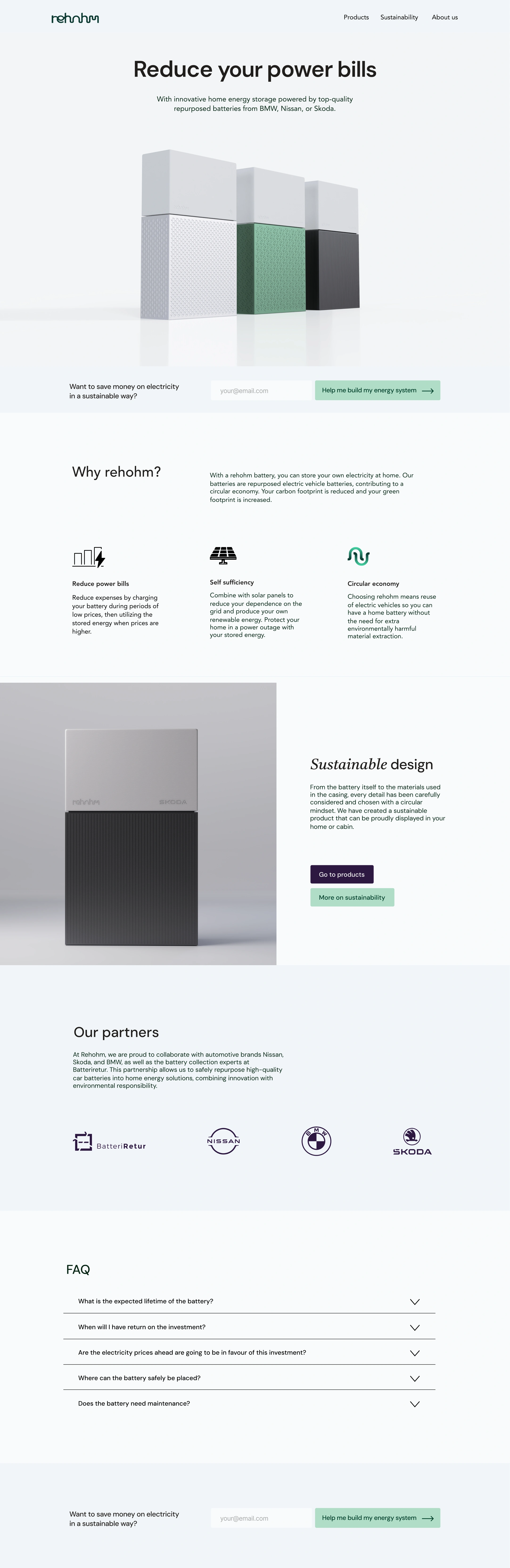 Nettside for fiktiv leverandør