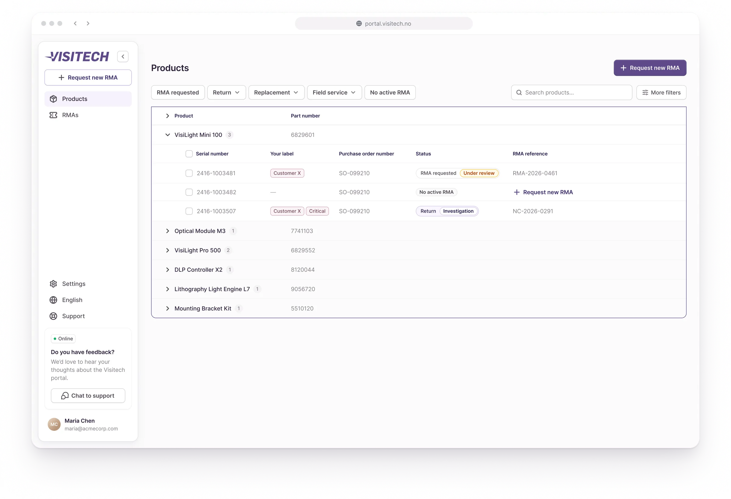 Mockup av portalen